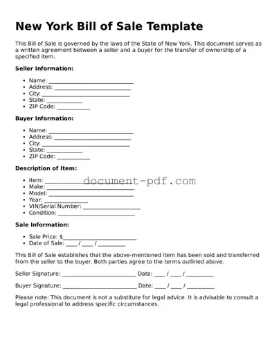Attorney-Verified New York Bill of Sale Template