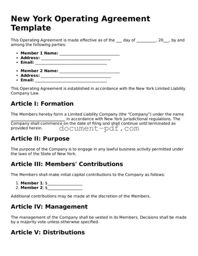 Attorney-Verified New York Operating Agreement Template
