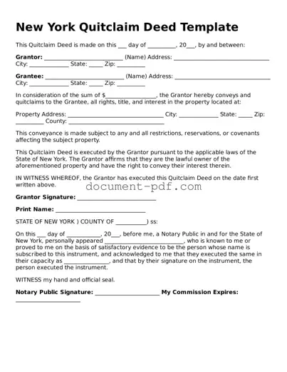 Attorney-Verified New York Quitclaim Deed Template