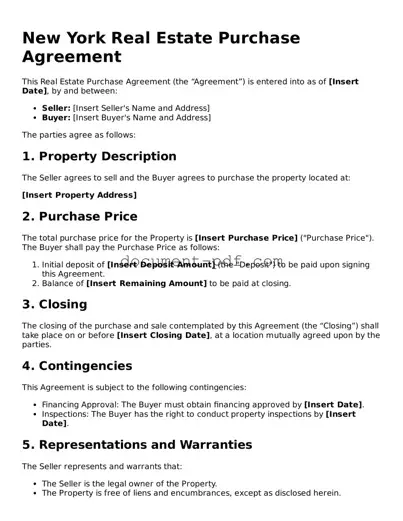 Attorney-Verified New York Real Estate Purchase Agreement Template