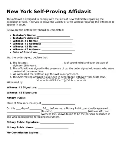Attorney-Verified New York Self-Proving Affidavit Template
