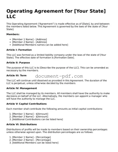 Attorney-Approved Operating Agreement Document