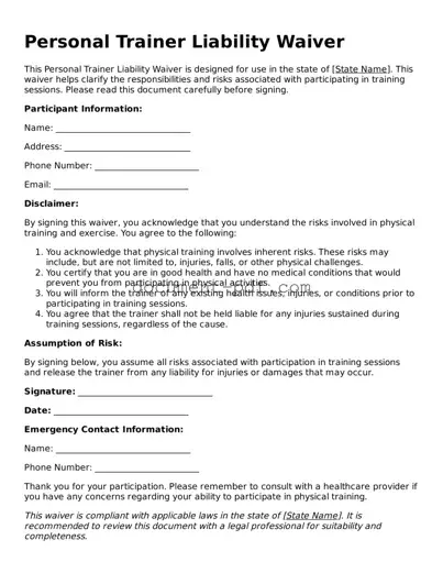 Attorney-Approved Personal Trainer Liability Waiver Document