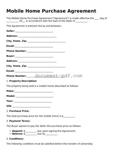 Attorney-Approved Mobile Home Purchase Agreement Document