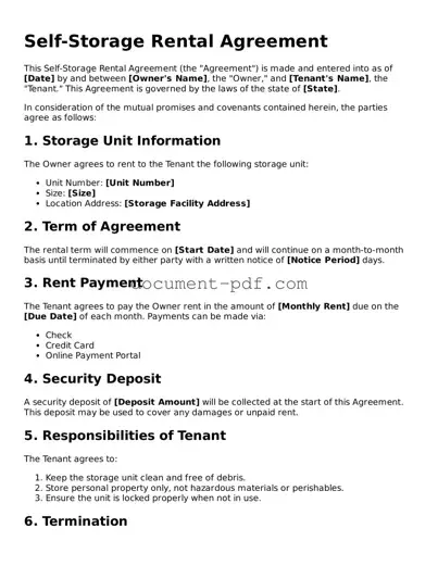 Attorney-Approved Self-Storage Rental Agreement Document