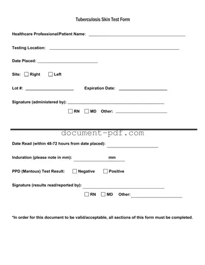 Blank Tb Test PDF Form