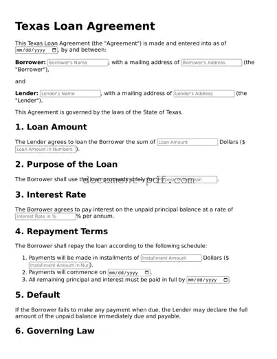 Attorney-Verified Texas Loan Agreement Template