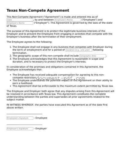 Attorney-Verified Texas Non-compete Agreement Template