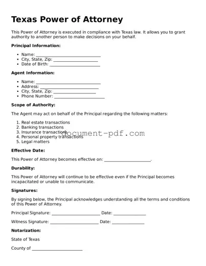 Attorney-Verified Texas Power of Attorney Template