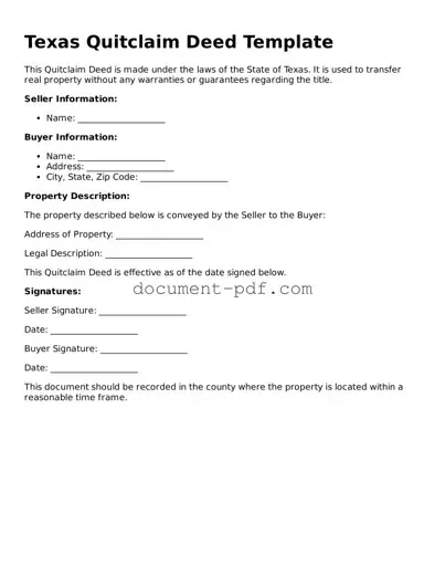 Attorney-Verified Texas Quitclaim Deed Template