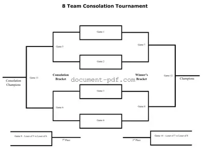 Blank Tournament Consolation Bracket PDF Form
