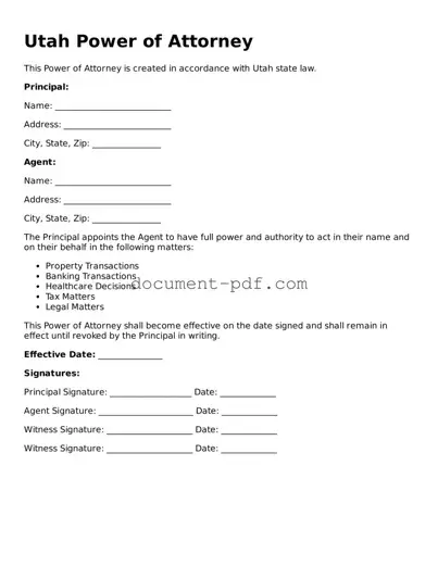 Attorney-Verified Utah Power of Attorney Template