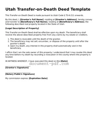 Attorney-Verified Utah Transfer-on-Death Deed Template