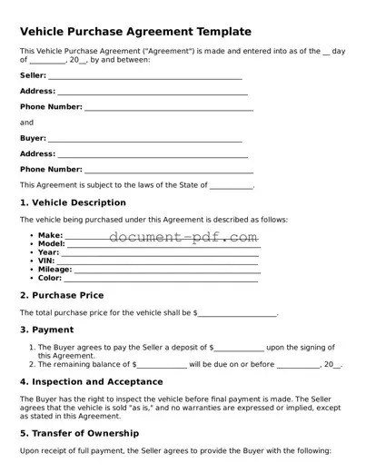 Attorney-Approved Vehicle Purchase Agreement Document
