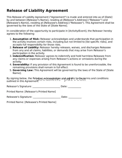 Attorney-Approved Release of Liability Document