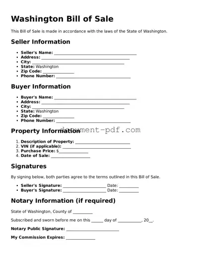 Attorney-Verified Washington Bill of Sale Template