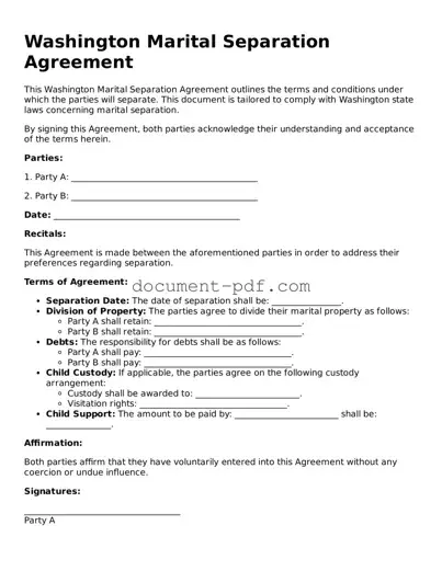Attorney-Verified Washington Marital Separation Agreement Template