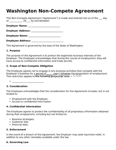 Attorney-Verified Washington Non-compete Agreement Template