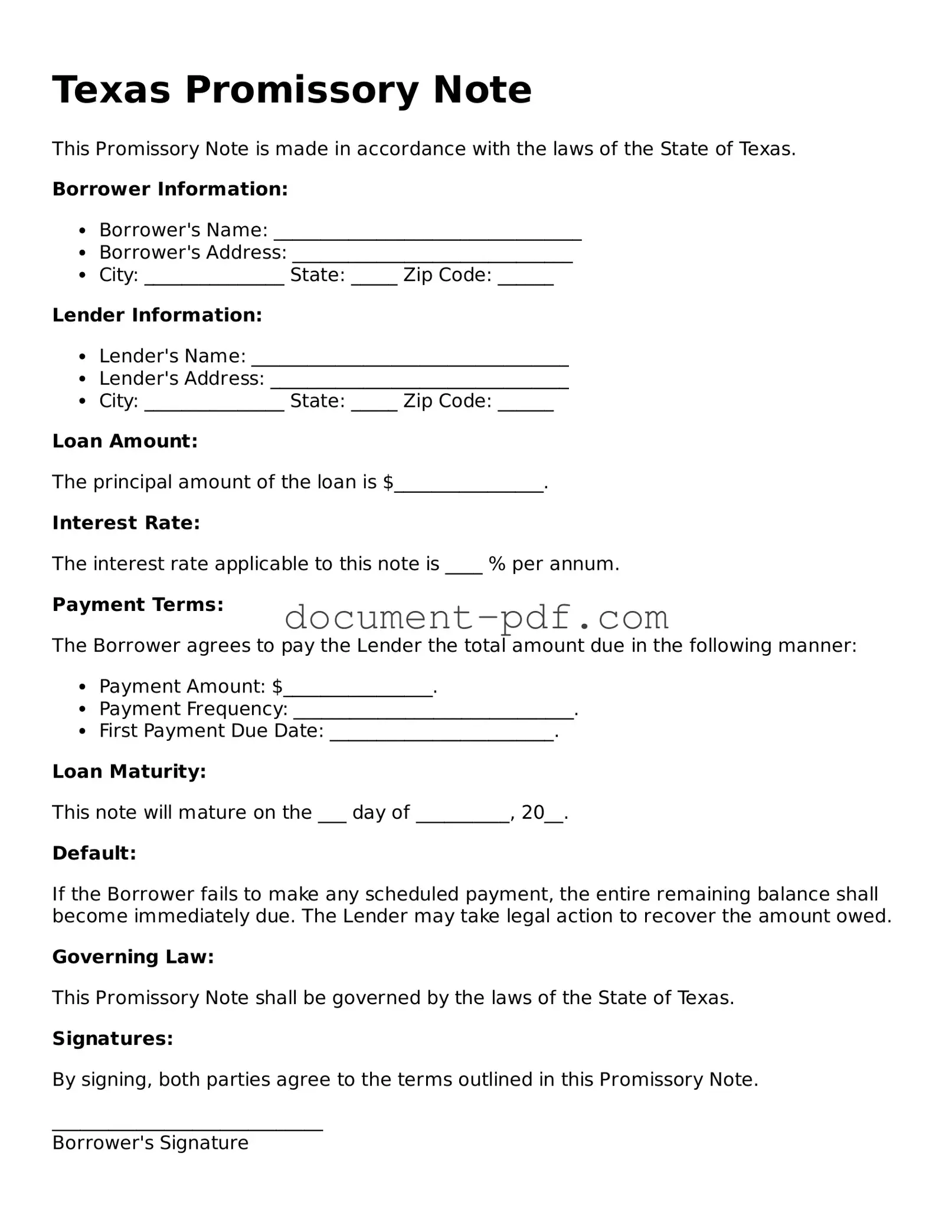 Attorney-Verified Texas Promissory Note Template