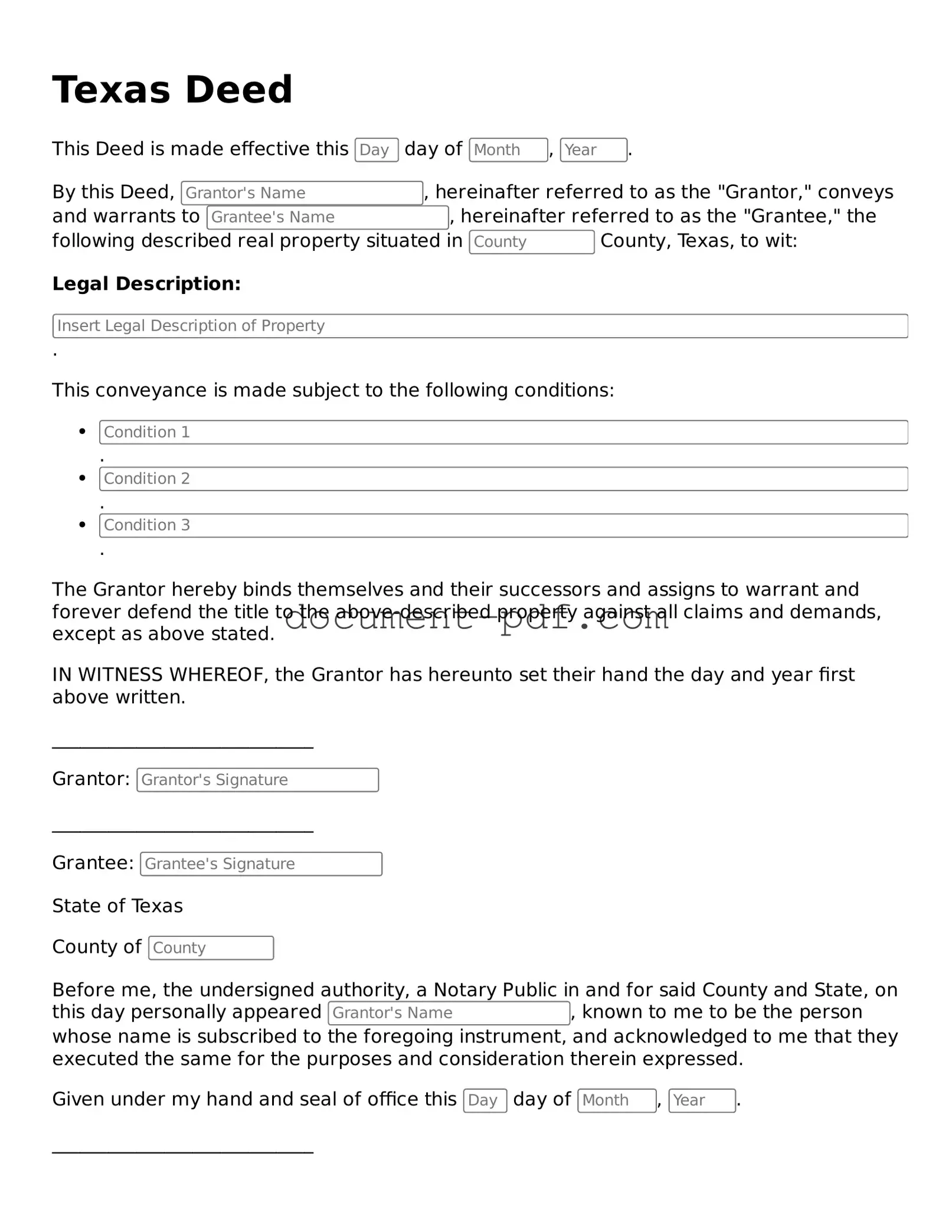 Attorney-Verified Texas Deed Template