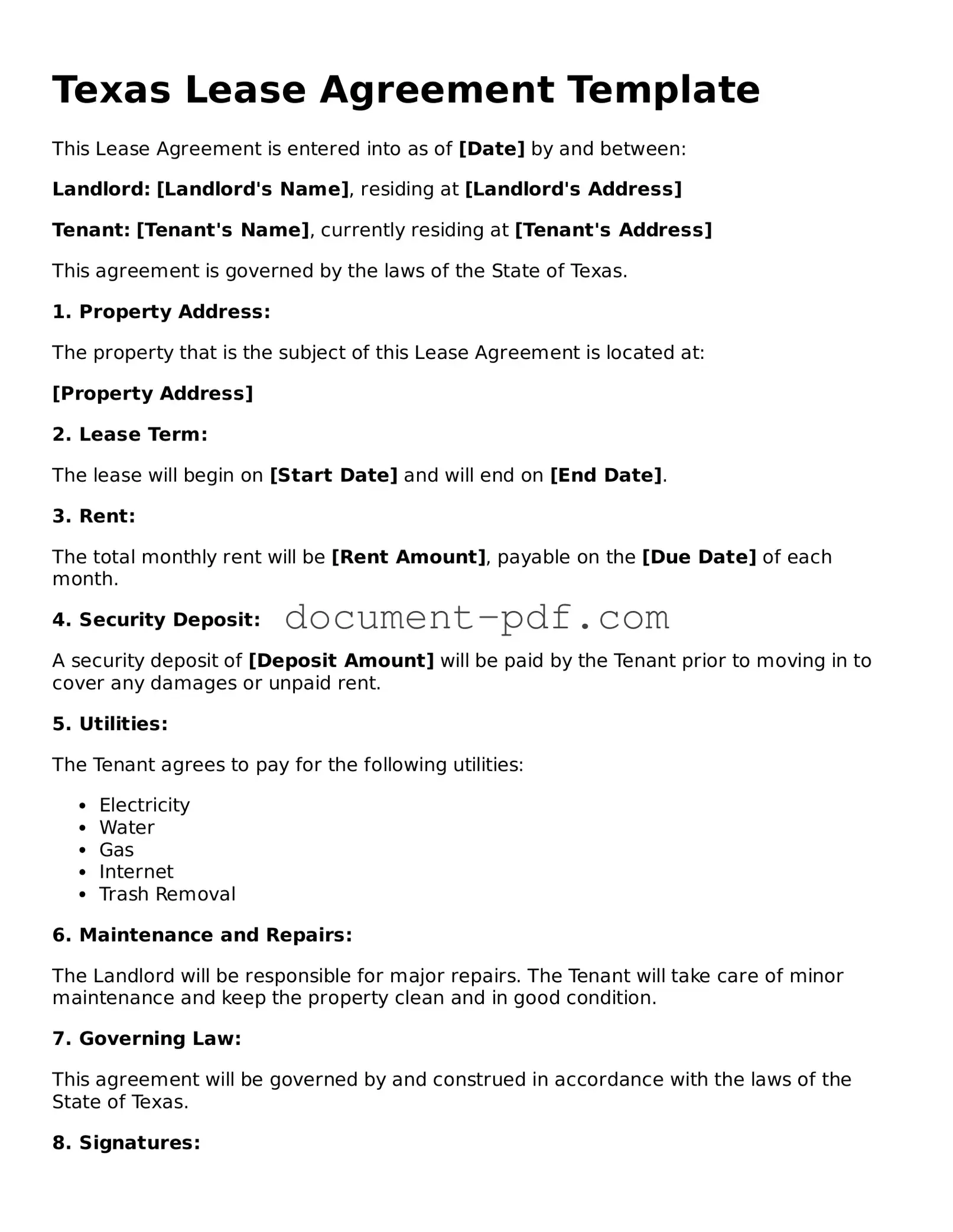 Attorney-Verified Texas Lease Agreement Template