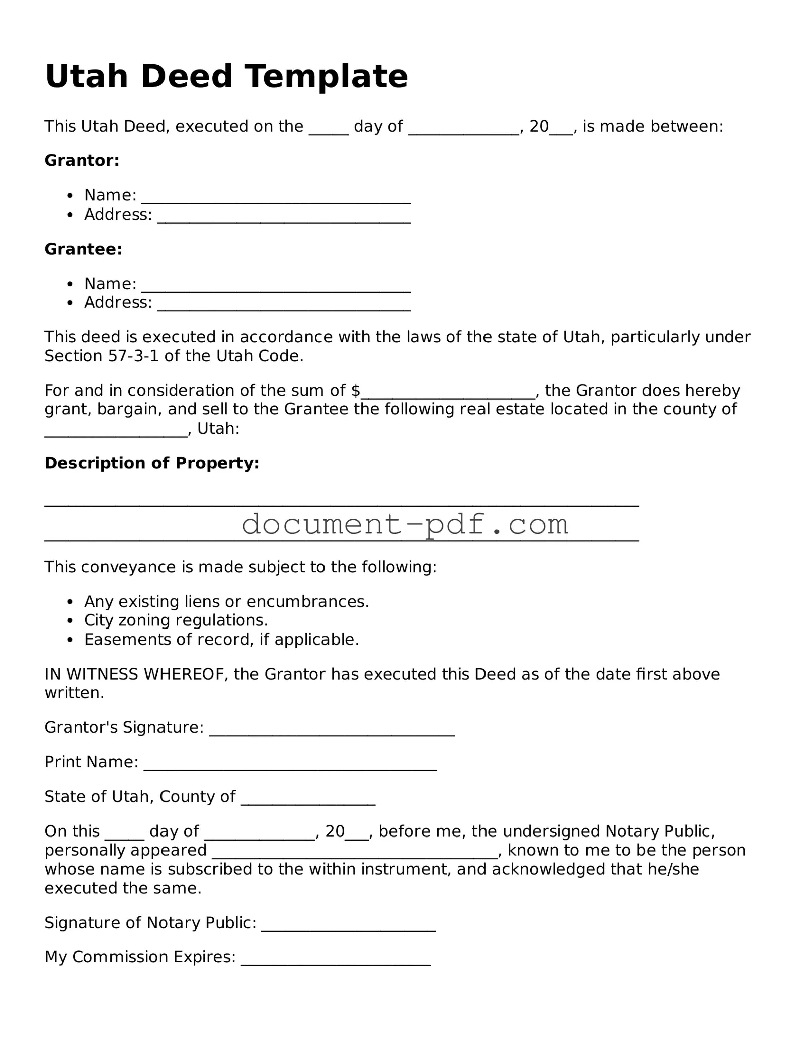 Attorney-Verified Utah Deed Template