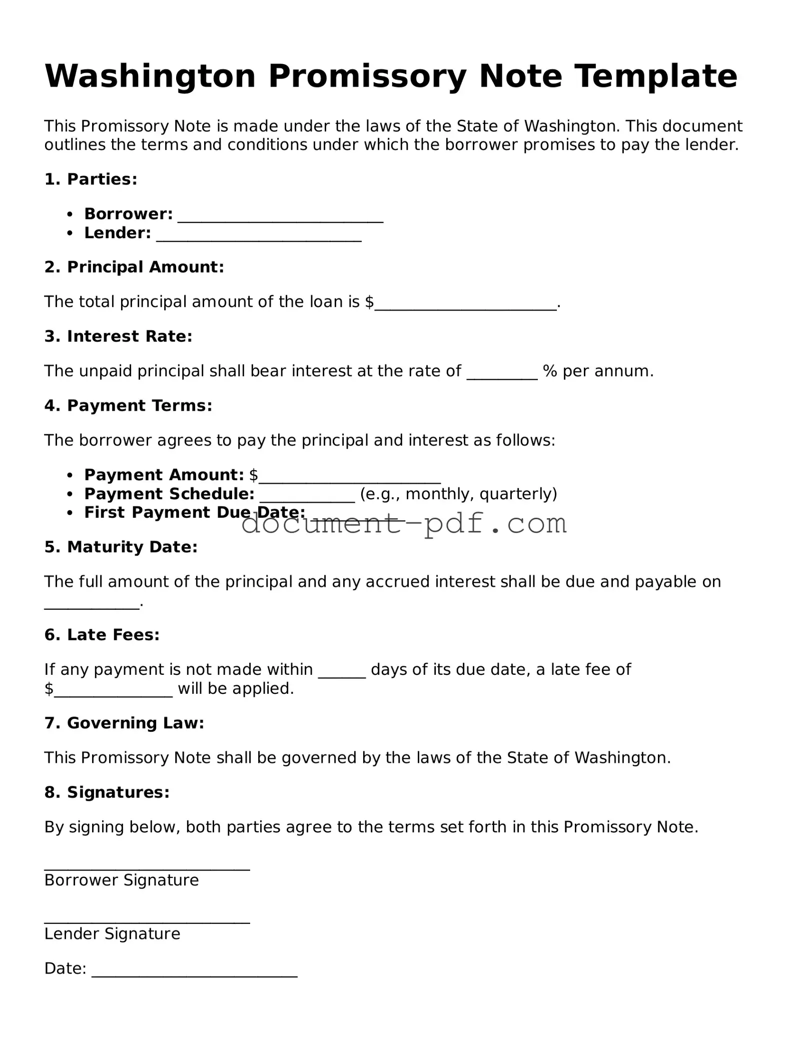 Attorney-Verified Washington Promissory Note Template