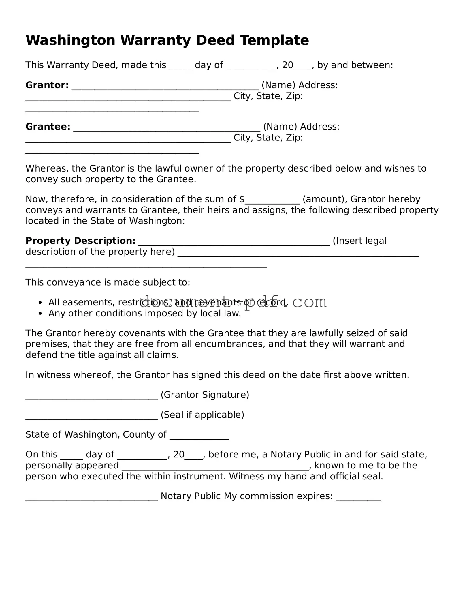 Attorney-Verified Washington Deed Template